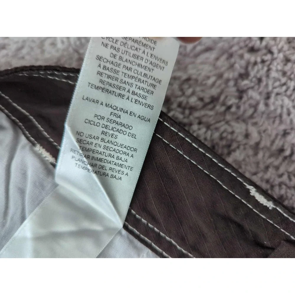 True Religion Cargo Pants Mens 36 Brown Straight Leg Ripstop Contrast Stitch NWT
